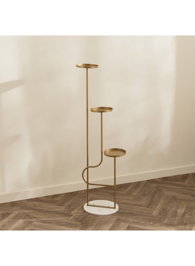 Home Box 3-Tier Metal Planter Stand with Marble Base - Image 2